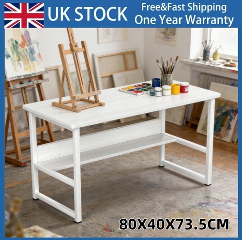 White compact computer desk - compact,