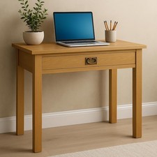 Oak Small Desk with Drawer –