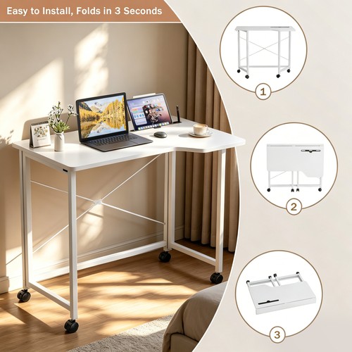 Folding computer table with - folding,