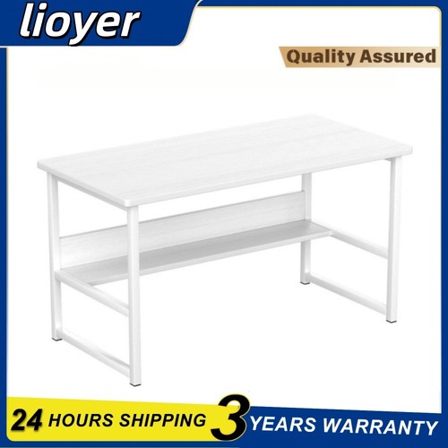 White compact computer desk - white,